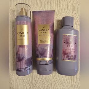 NEW Bath & Body Works Vanilla Ease 3 Piece Full Size Set